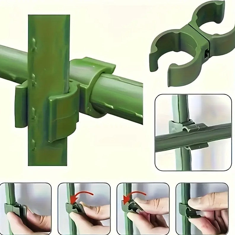 Set suporturi pentru gradina, Zola, 18 araci pentru sustinerea plantelor, lungime 60 cm, diametru 0.8 cm, PVC, accesorii montare incluse, verde