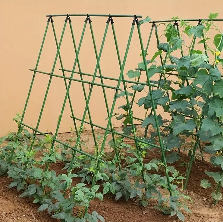 Set suporturi pentru gradina, Zola, 18 araci pentru sustinerea plantelor, lungime 60 cm, diametru 0.8 cm, PVC, accesorii montare incluse, verde