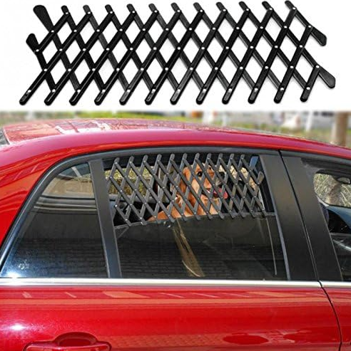 Grilaj de ventilatie universal pentru geamuri auto, Zola, pentru a transporta animalele in masina, din plastic, 117x6 cm, negru