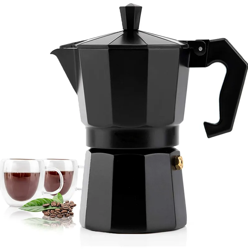 Filtru de cafea, Zola®, din aluminiu, cu maner, 150 ml, pentru 3 cesti, negru