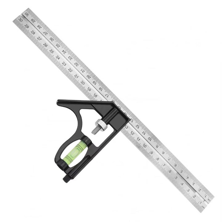 Vinclu metalic cu nivela, Zola, unghi de 300 mm, multifunctional, otel inoxidabil
