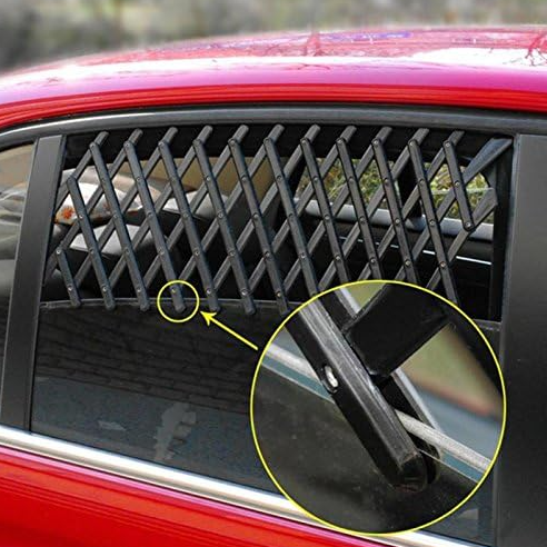 Grilaj de ventilatie universal pentru geamuri auto, Zola, pentru a transporta animalele in masina, din plastic, 117x6 cm, negru