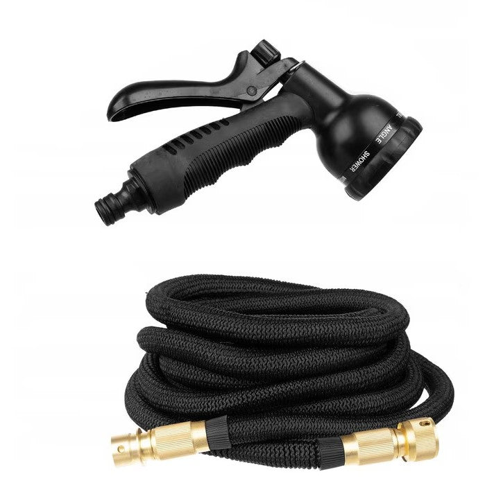 Furtun de gradina, Zola®, flexibil si extensibil, cap de prindere, saculet de depozitare, 5-15 m