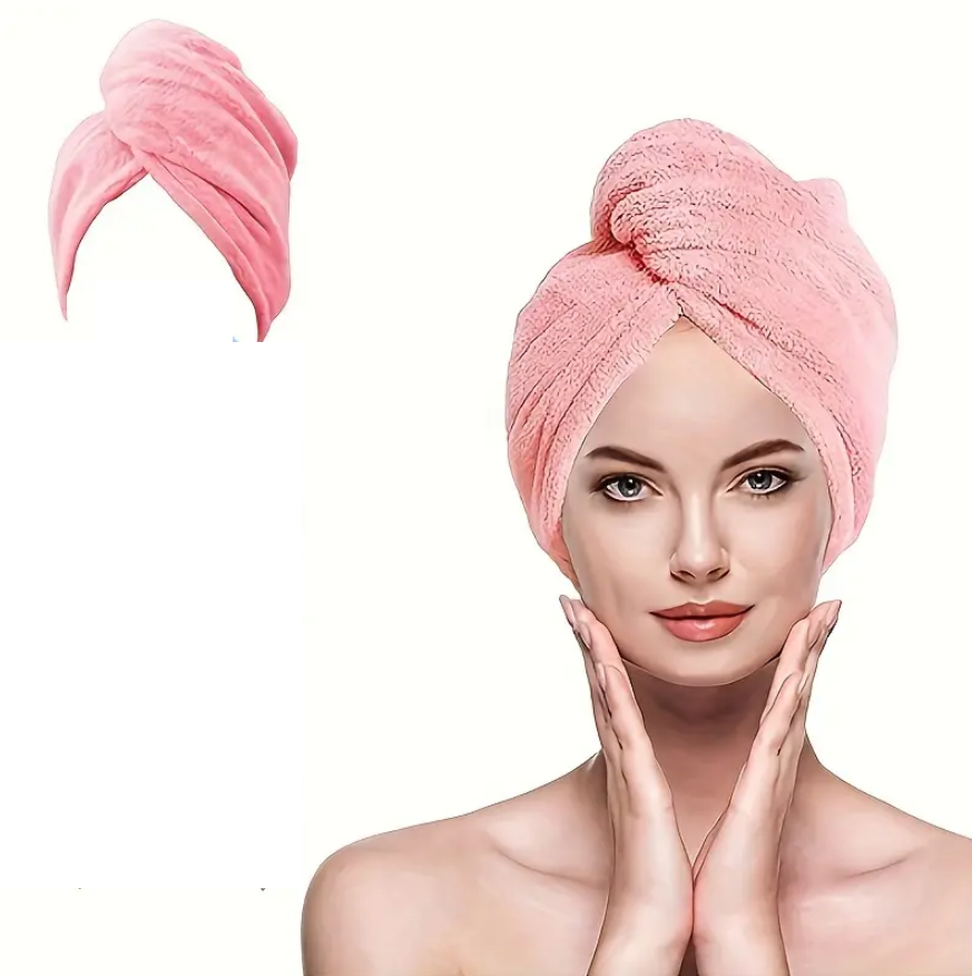 Prosop turban,  Zola®, din microfibra, usor de folosit, placut la atingere, 55x22 cm, roz