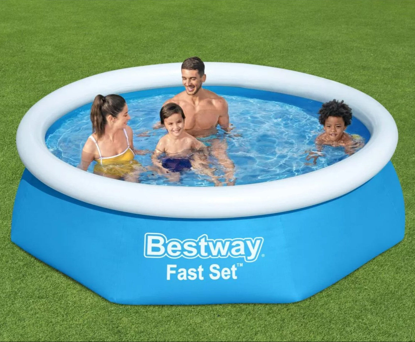 Piscina gonflabila, Bestway, 244 x 61 cm, 1880 l, auto-asamblare, rotunda, albastra