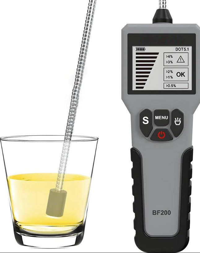 Tester auto pentru verificarea calitatii lichidului de frana, Zola, cu sonda, compatibil DOT 3/4/5.1, afisaj LCD, alimentare baterii, 15.6 x 5.5 x 2.4 cm, gri