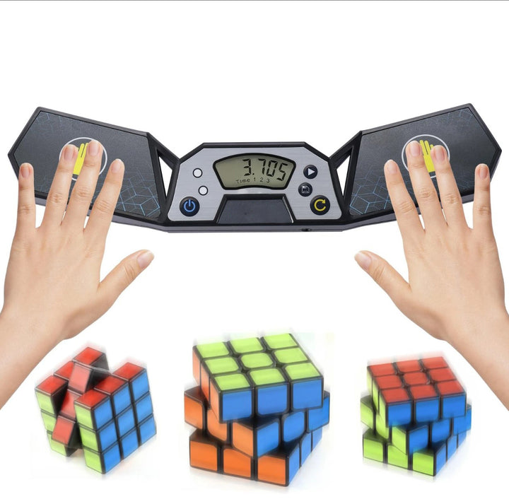 Cronometru speedcubing, Zola, pentru antrenament cub si jocuri logice, functie salvare record, negru / argintiu
