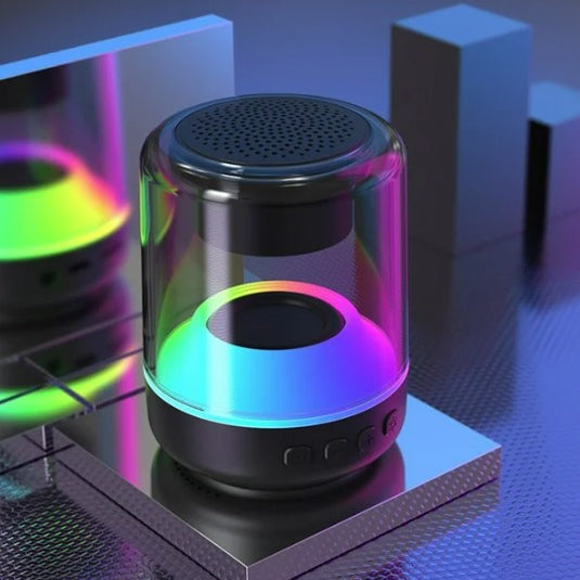 Boxa portabila Bluetooth, Zola®, sunet stereo BT5.0, LED, iluminare rainbow, distanta de transmisie 10m, neagra