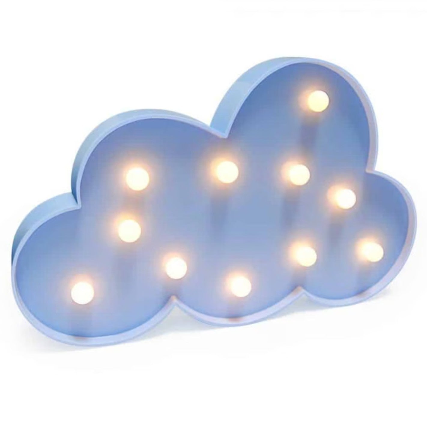 Lampa decorativa pentru camera copiilor, Zola®, in forma de norisor, cu 11 leduri, 30x19 cm, albastra