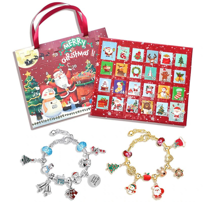 Calendar advent cu bijuterii, Zola, 24 de surprize, creeaza-ti propriile bratari, cutie eleganta