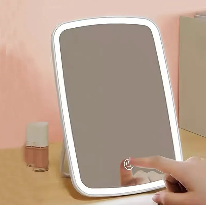 Oglinda de machiaj, Zola, cu iluminare LED incorporata, incarcare cablu micro USB tip B, dreptunghiulara,  24x17 cm
