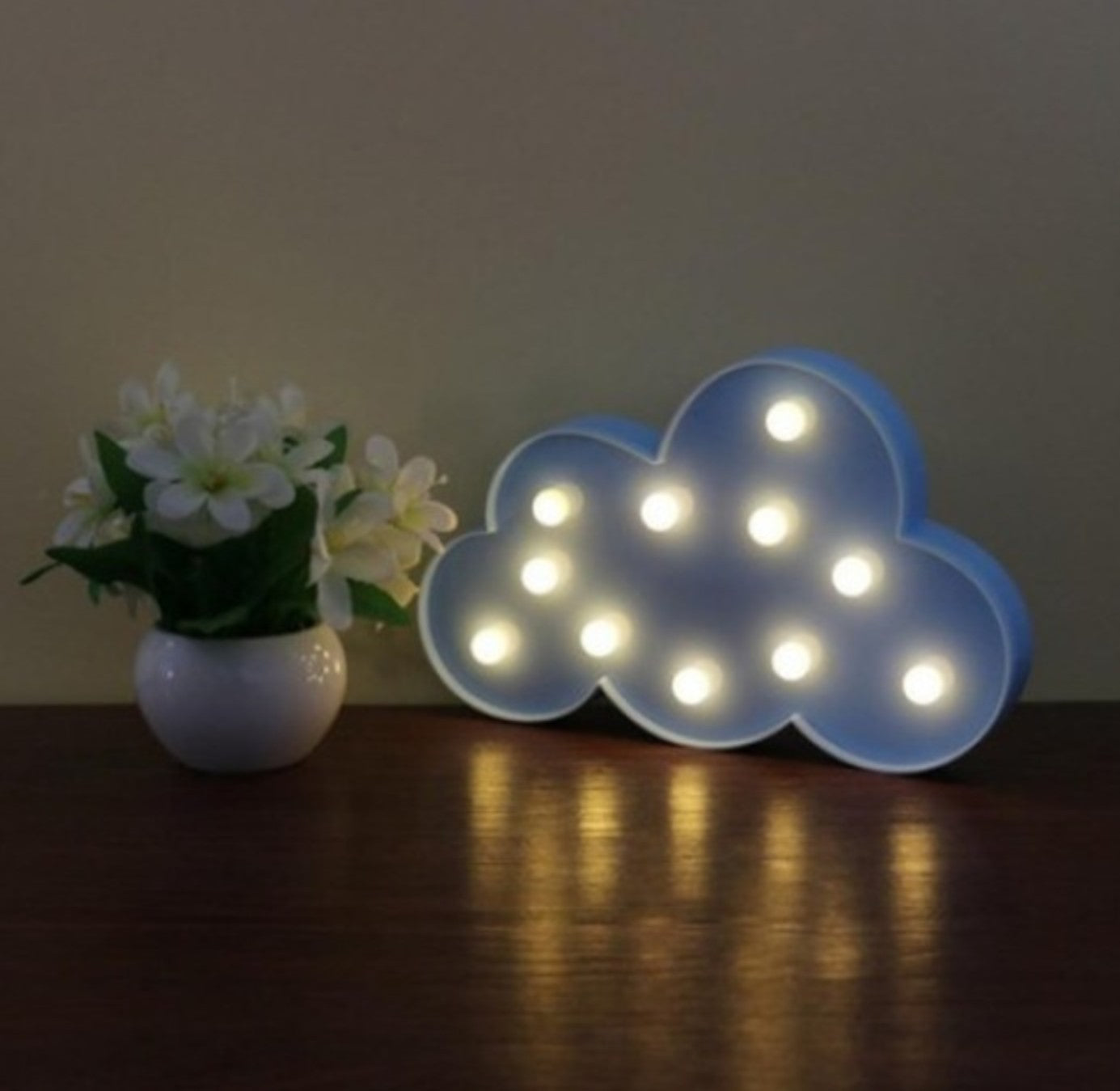 Lampa decorativa pentru camera copiilor, Zola®, in forma de norisor, cu 11 leduri, 30x19 cm, albastra