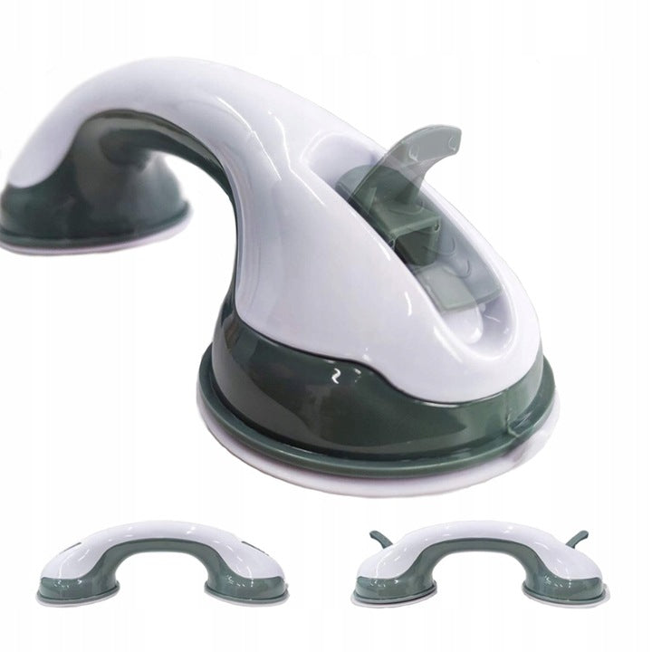 Maner de spijin pentru baie si dus, Zola, ajutor ideal pentru suport suplimentar, fixare ventuze cu vid, diametru ventura 9.5 cm, ABS, 29 x 10 cm, alb/gri