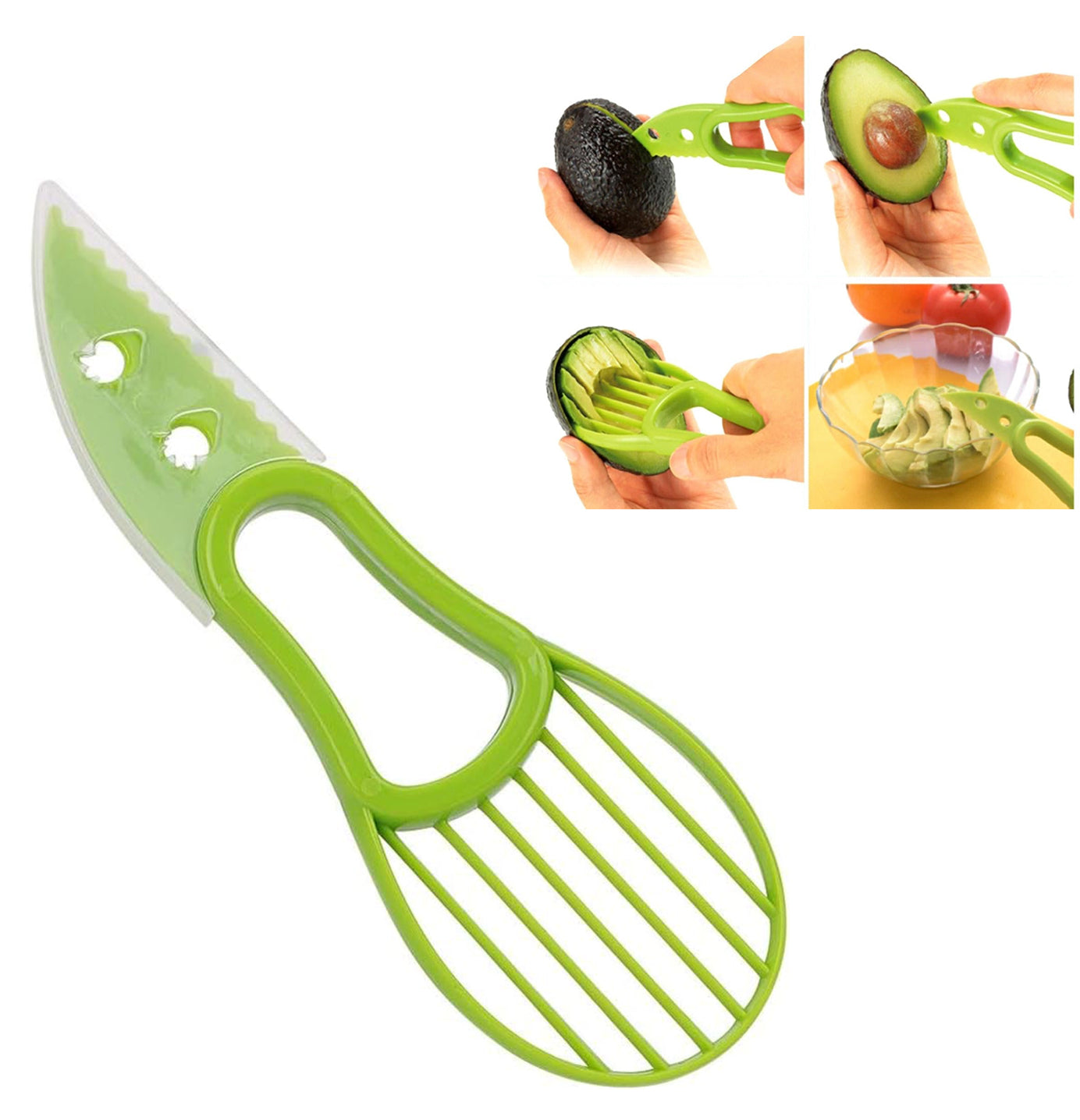 Cutit pentru avocado, Zola®, plastic solid, 18x6 cm, verde