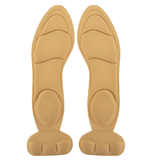 Set 2 branturi pentru pantofi, Zola, pernite ortopedice pentru calcai si talpa, marimea 35-42, spuma de latex, 30 x 9 cm, bej