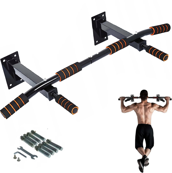 Bara de tractiuni multifunctionala pentru perete, Zola, 93.5 x 50 x 56.5, max. 150 kg, manere ergonomice spuma, otel, neagra