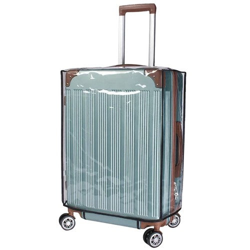 Husa protectie pentru bagaje de calatorie, Zola, rezistenta la zgarieturi, praf, murdarie, se potriveste cu valiza 67 x 52 x 33 cm, PVC, inchidere velcro, transparenta