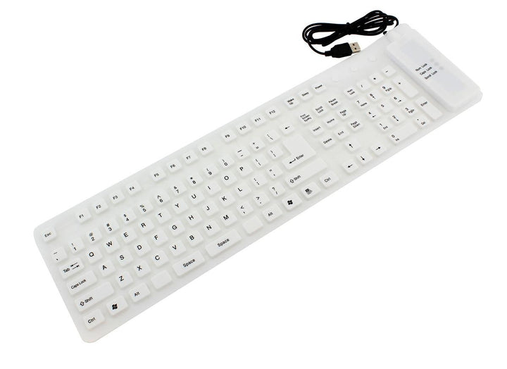 Tastatura flexibila din silicon, Zola®, alba cu USB, port USB tip A, 13.5x49x1 cm