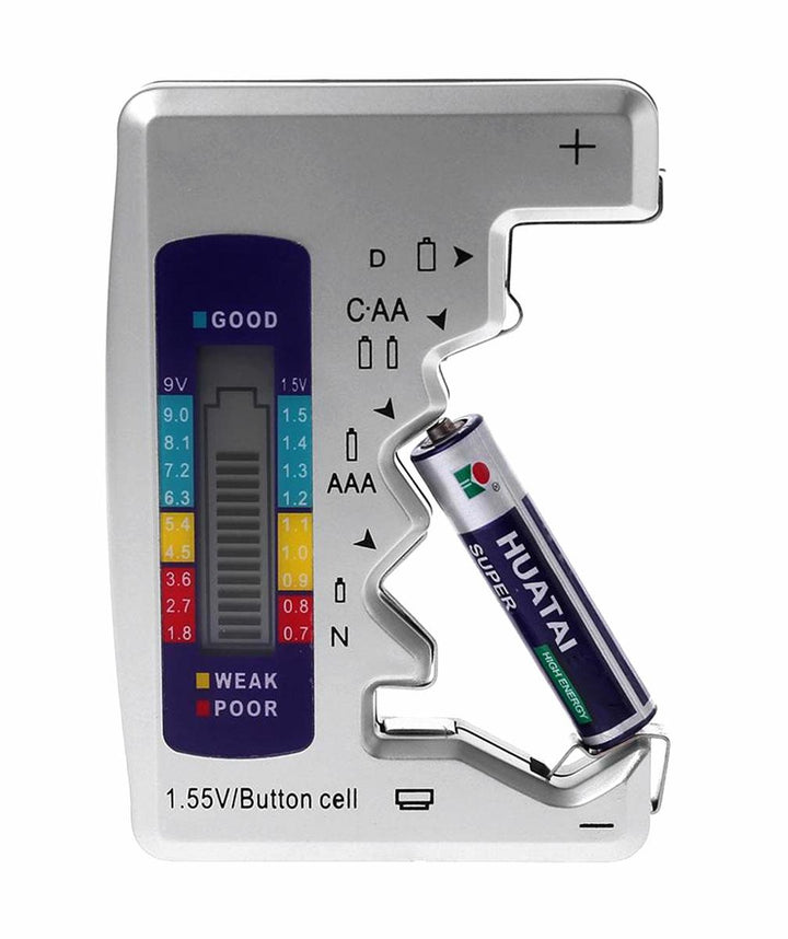 Tester de baterii,  Zola®, cu ecranLCD,  gri, 9.3x6.5x1.4 cm