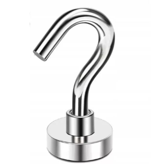 Carlig magnetic neodim multifunctional, Zola, 3.3 x 1.5 cm, ideal pentru organizare, argintiu