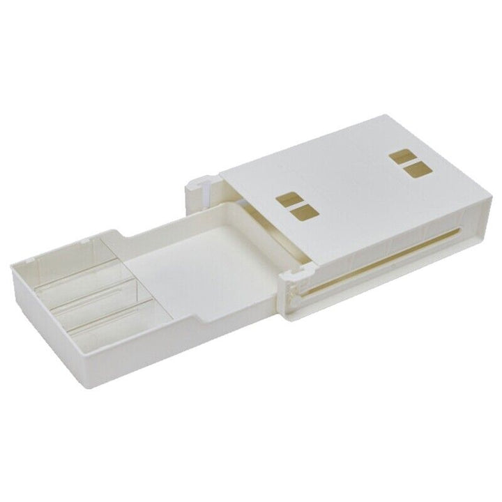 Sertar suplimentar pentru birou, Zola®, montare sub birou, 4 compartimente, plastic, 15.5x22.5x13 cm, alb