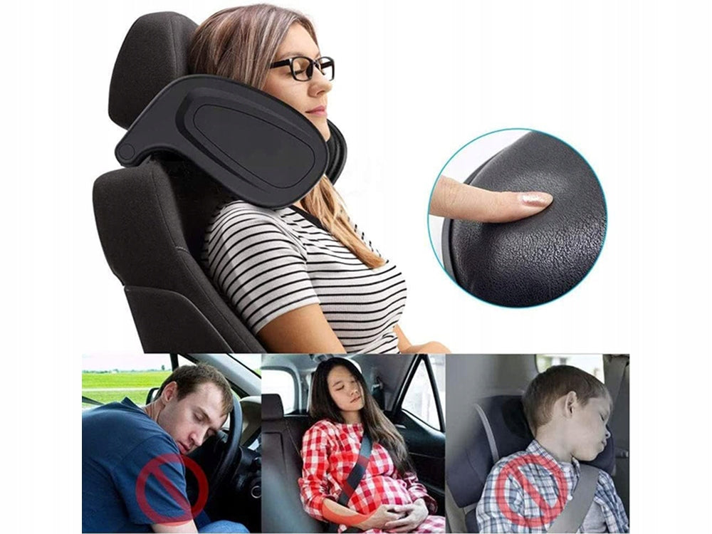 Tetiera auto pentru cap si gat, Zola®, perna moale, reglabila, rotite la 360°, negru, 38 x 23 cm