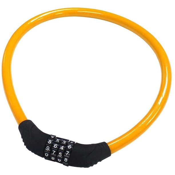Antifurt pentru bicicleta, Zola®, blocare prin cifru, 4 trepte, 110 cm, portocaliu