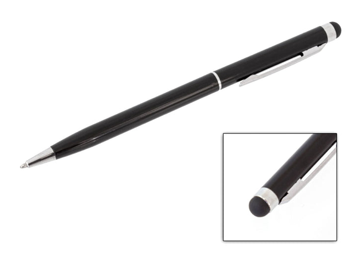 Pix Stylus Touch Pen 2 in 1, Zola®, universal, metalic, 13.5 cm, negru