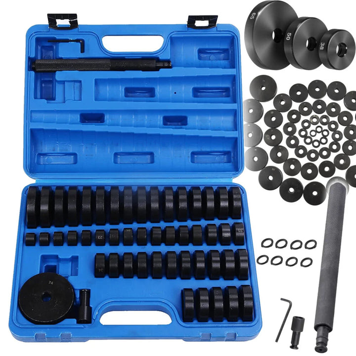 Set 52 piese montare bucse si rulmenti, Zola, 49 adaptoare 18-74 mm, otel calit, cutie depozitare