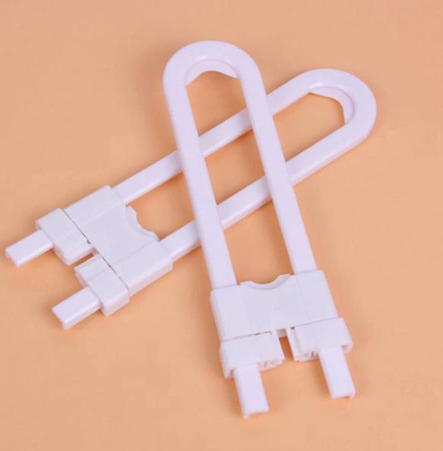 Set 2 sigurante albe pentru copii, Zola®, pentru sertare, din plastic, 18x4.3 cm