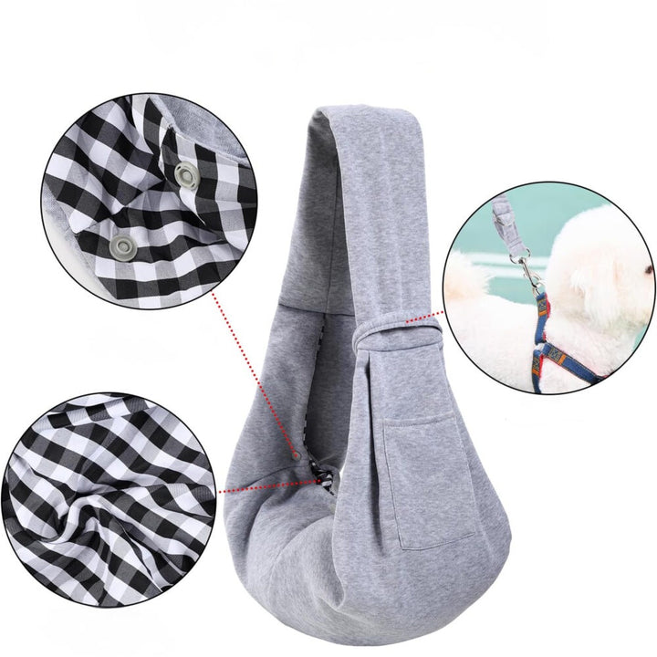 Geanta de transport animale de companie mici, Zola, marsupiu, greutate maxima suportata 8 kg, 55x38x30 cm, gri