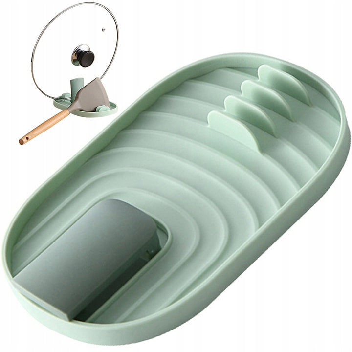 Uscator pentru tacamuri si capace, Zola®, cu 5 spatii, din plastic, verde, 18x11.5x2.5 cm