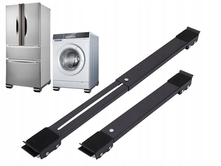 Set 2 suporti reglabili pentru ridicat si transportat mobila, Zola®, 46-71 cm, cu roti, sarcina maxima 200 kg, negru