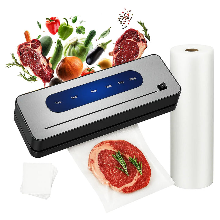 Aparat de vidat si sigilat pungi, Zola, 120 W, putere aspirare 62kPa, lampa sterilizare UV, 50 pungi incluse, 36 x 11 x 5 cm, gri