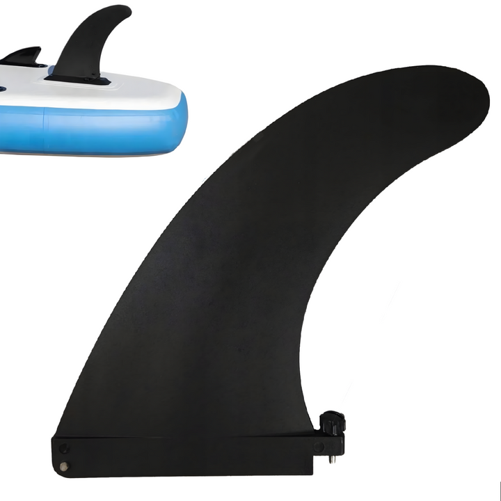 Aripioara universala pentru placa SUP, Zola, montare cu surub, pentru stabilitate si directie, compatibila Slide-In Central Fin, 22 x 16 cm, neagra