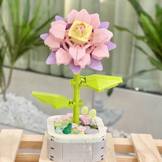 Set de constructie pentru copii si adulti, Zola, Floare in ghiveci, 6 ani +, 118 piese, 16 x 10 cm