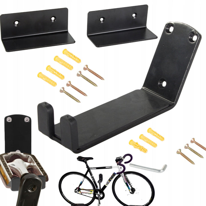 Suport de perete pentru sustinere bicicleta, Zola, metalic, compatibil roti de 16-29", greutate suportata 30 kg, 13x8x5 cm,negru