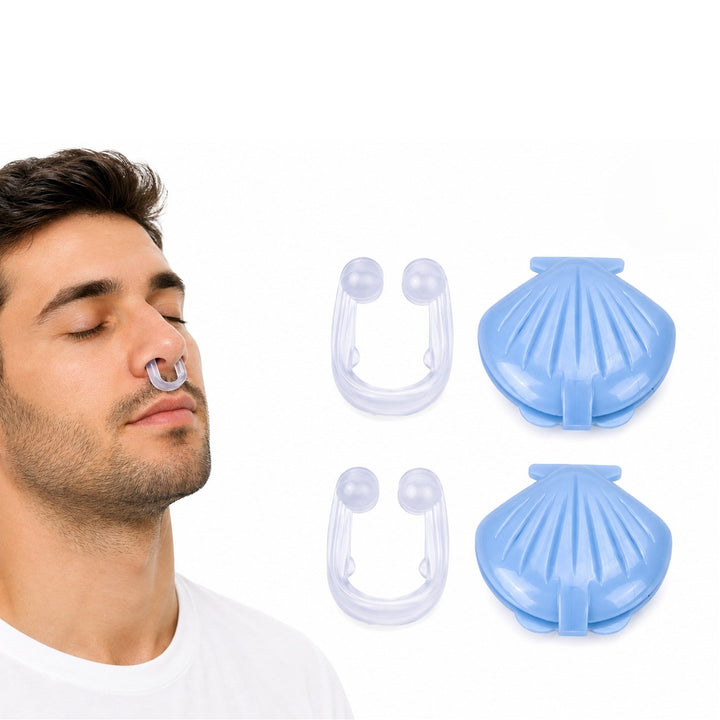 Set 2 dispozitive nazale anti-sforait, Zola®, din silicon, transparent, cu carcasa pentru depozitare