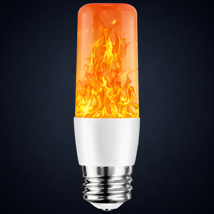 Bec LED cu efect dinamic de flacara, Zola, 9W, E27, decorativ, 1521 lm, 3.5 x 11.5 cm
