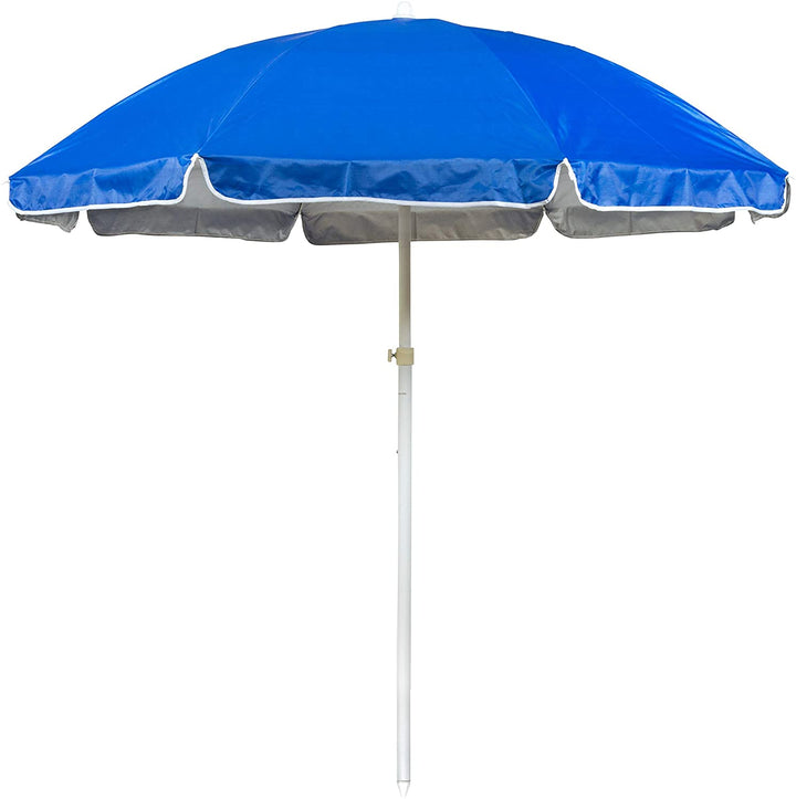 Umbrela pentru plaja, Zola®, albastra cu aluminiu, diametru 200 cm