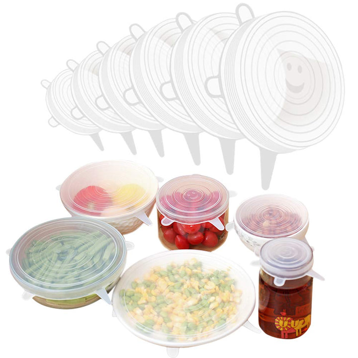 Set capace pentru borcane din silicon, Zola®,6 bucati, diferite marimi