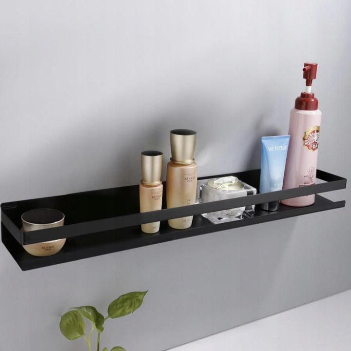Suport accesorii de baie, Zola®, negru, etajera, otel inoxidabil, 50cm
