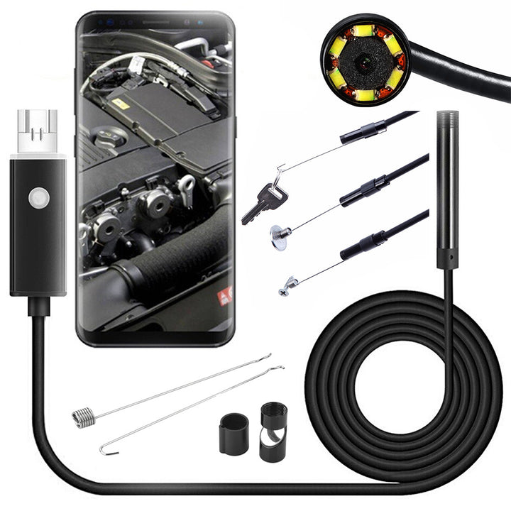 Camera de inspectie, endoscopica, Zola®,  cu 6 LED-uri, Android, PC, USB, micro USB, zoom digital, poza color, impermeabila, iluminare reglabila, 10 m