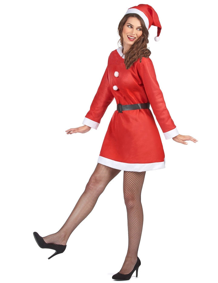 Costum dama model doamna Craciun, Zola®, rosu cu alb, marime universala