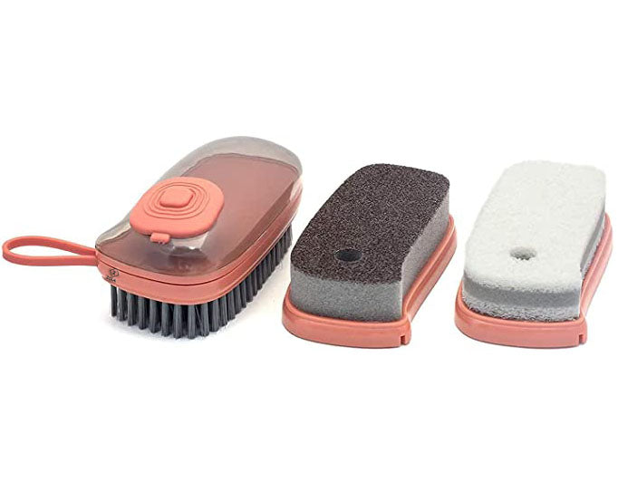 Perie 3 in 1 multifunctionala cu dozator de  detergent, Zola®, 5.5x11.5 cm, rosu