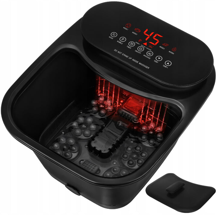 Aparat de hidromasaj pentru picioare, Zola, 550W, incalzire 35-48°C, masaj cu role, cascada de apa, panou tactil, 13 L, negru