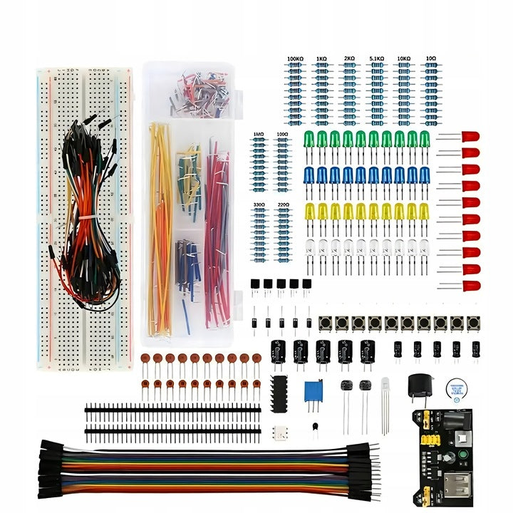 Kit de programare pentru incepatori, Zola, 370 de elemente, modul UNO R3, componente electronice, LED, multicolor