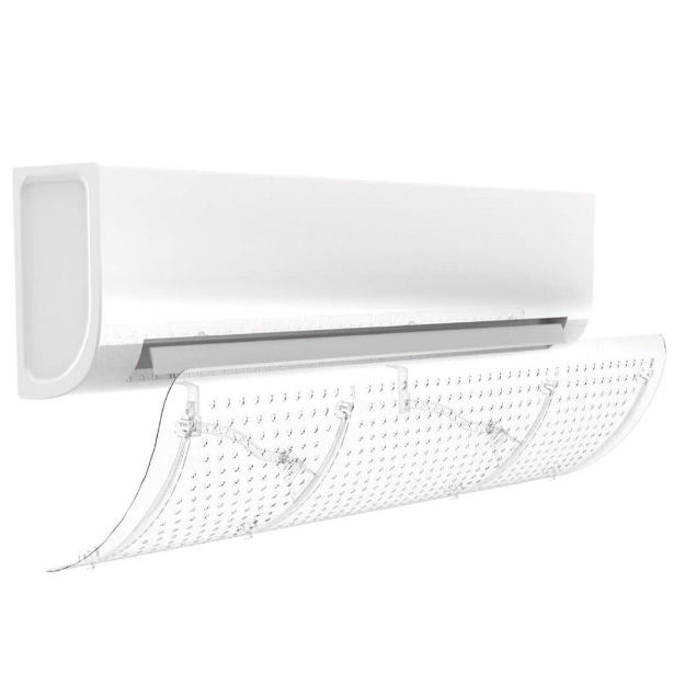 Deflector universal pentru aerul conditionat, Zola, reglabil 10 niveluri, plastic, 90 x 27 cm, transparent