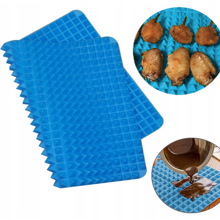 Covoras din silicon, multifunctional, Zola®, pentru coacere, scurgere, flexibil, 39x26 cm, albastru