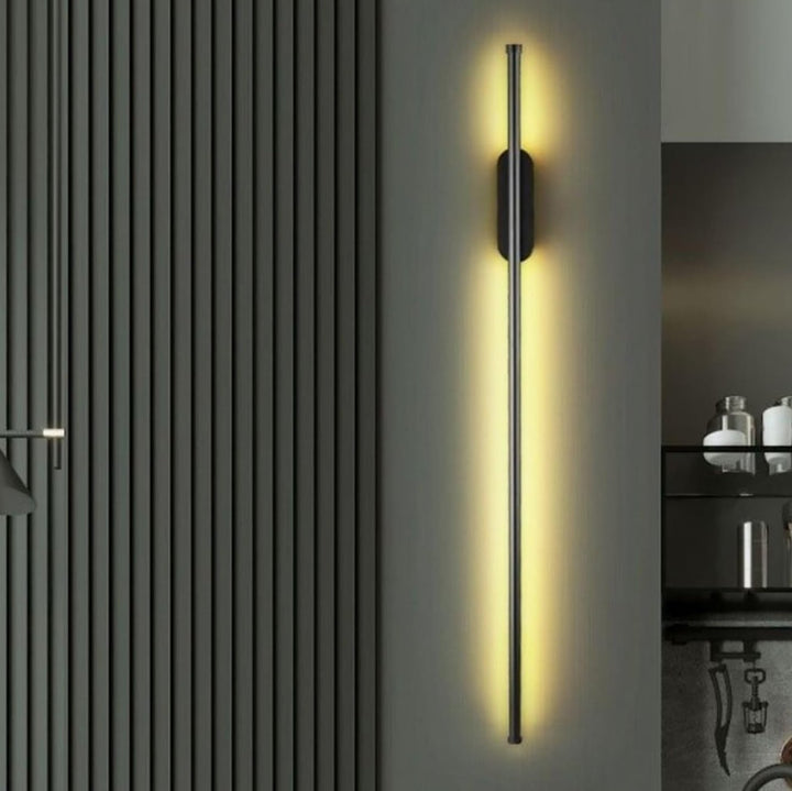 Aplica LED de perete, Zola, unghi de iluminare 180 grade, lumina  4000K alb neutrua, 15W, 100x1.5 cm, neagra